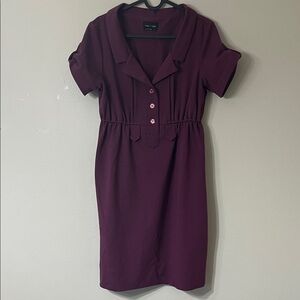 Max & Cleo Plum Short Sleeve Midi Dress